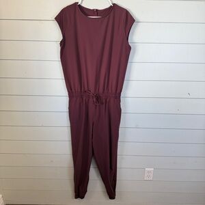 Albion Jetsetter jumpsuit maroon women's size small